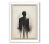 Fading Presence Minimalist Framed Wall Art Print A1 (84.1×59.4cm) White, Wall Decor for Living Room, Bedroom, Office & Home, Ready to Hang, Art Gift