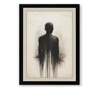 Fading Presence Minimalist Framed Wall Art Print A2 (59.4×42cm) Black, Wall Decor for Living Room, Bedroom, Office & Home, Ready to Hang, Art Gift