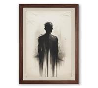Fading Presence Minimalist Framed Wall Art Print A4 (29.7×21cm) Walnut, Wall Decor for Living Room, Bedroom, Office & Home, Ready to Hang, Art Gift