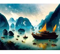 FADISA Canvas painting Mural Art Halong Bay Vietnam for Home Decor 60x90cm