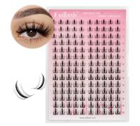 FADLASH 140pcs 0.07mm D Curl 10-16mm Mixed Fluffy Wispy Volume Lashes Tray Set DIY Individual Cluster Eyelash Extensions DIY Lash Extensions at Home