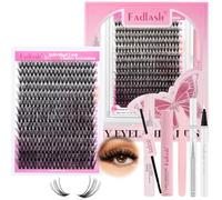 FADLASH 40D 0.07mm D Curl 12-18mm Kit with White Eyeliner, Bond and Seal, Remover and Tweezers DIY Eyelash Extensions