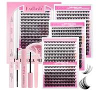 FADLASH 6 Packs 0.07mmD 8-16mm 40D, 30D+40D, 80D Bond&Seal&Tweezers Wispy