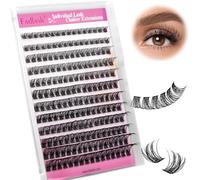 FADLASH 8-16mm Mix Large Box D Curl Long and Thick Style Cluster Lashes for Beginners Professionals (C3) DIY Individual Cluster Eyelash Extensions DIY Lash Extensions at Home