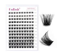 Fadlash Cluster Lashes Individual Lash 8-16mm Mixed Length Eyelashes 0.07mm Wispy Eyelashes Pre Glued Eyelash Beginner Friendly Soft Eyelashes Cluster