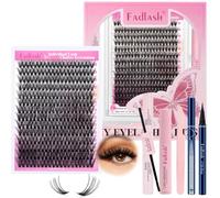 FADLASH DIY Lash Cluster Kit 40D 0.07mm D Curl 8-16mm Cat-eye Eyeline Blue