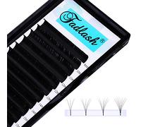 Fadlash Easy Fan 0.07 DD Curl 15mm Sing Tray Volume Lashes Withstand 90℃ Easy Fan Russian Lashes 3D-20D Pre Made fans Volume Eyelash Extensions(0.07-DD-15)