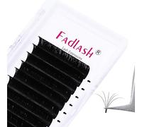 Fadlash Easy Fan Lashes C Curl 0.05 15mm Single Lashes Russian Lashes Natural Look Self Fanning Eye Lashes Automatic Blooming Russian Eyelashes Extensions(0.05-C-15)