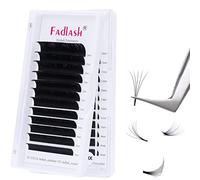 Fadlash Easy Fan Lashes C Curl 0.05 8-14mm Mixed Length Russian Lashes Natural Look Self Fanning Eye Lashes Automatic Blooming Russian Eyelashes Extensions(0.05-C-814)