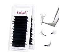 FADLASH Easy Fan Lashes CC Curl 0.07 16mm Single Lashes Russian Lashes Natural Look Self Fanning Eye Lashes Automatic Blooming Russian Eyelashes Extensions(0.07-CC-16)