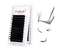 Fadlash Easy Fan Lashes D Curl 0.05 11-19mm Mixed Length Russian Lashes Natural Look Self Fanning Eye Lashes Automatic Blooming Russian Eyelashes Extensions(0.05-D-1119)
