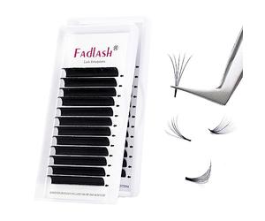 Fadlash Easy Fan Lashes D Curl 0.07 10-11-12mm Mixed Tray Russian Lashes Natural Look Self Fanning Eye Lashes Automatic Blooming Russian Eyelashes Extensions