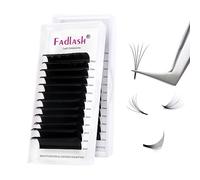 Fadlash Easy Fan Lashes D Curl 0.07 15-20mm Mixed Length Russian Lashes Natural Look Self Fanning Eye Lashes Automatic Blooming Russian Eyelashes Extensions(0.07-D-1520)