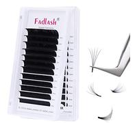 Fadlash Easy Fan Lashes DD Curl 0.03 8-14mm Mixed Length Russian Lashes Natural Look Self Fanning Eye Lashes Automatic Blooming Russian Eyelashes Extensions(0.03-DD-814)