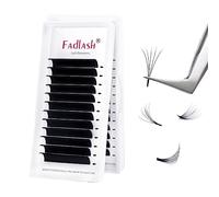 Fadlash Easy Fan Lashes DD Curl 0.07 14mm Single Russian Lashes Natural Look Self Fanning Eyelashes Automatic Blooming Extensions