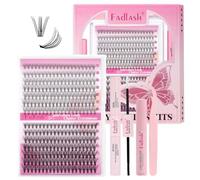 FADLASH Individual Lash Cluster 10+20D Wispy-lash C Curl DIY Lash-Extension Fluffy Russian Natural Lashes Kit Cat-Eye Eyelashes 8-16mm MIX Length