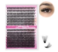 Fadlash Lash Clusters 280pcs 10-18MM 0.07 D Curl 40D+50D 3D Effect DIY Individual Eyelash Extenisons Fluffy Cluster Eyelashes False Lashes DIY at Home
