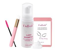 FADLASH Lash Shampoo for Eyelash Extension 60ML plus Lashes Cleaner Concentrated-Shampoo 5ML with a Soft Brush (60ml+5ml+tool)