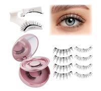 Fadlash Magnetic Eyelashes 2 Pairs No Glue Eyelashes Convenient Labor-Saving Magnetic Eyelashes Reusable and Strong Hold Magnetic Eyelashes （806+H3）