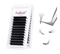 FADLASH Self-Fanning Eyelashes, Volume Eyelashes, 0.05mm Single Length, 1 Tray, Black