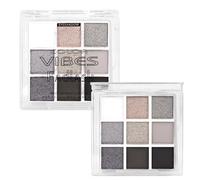 FADLASH Silver Smoke 9 Colors Eyeshadow Palette, Smoky Grey Eye-shadow, Matte & Glitter & Shimmer Highly Pigmented, Bright, Long Lasting Eyes Makeup for Christmas & Music Festivals (Silver+Black)