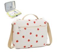 FADOVYE Strawberry Bible Case for Women Girls with Detachable Shoulder Strap and Durable Handle, Bible Protective Bag with Multi-Pockets