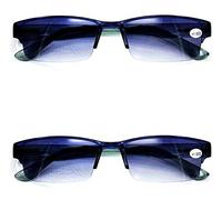 Fads & Fashions 2 Pairs Sun Readers GREAT VALUE Spring Hinged Reading Glasses +1.0+1.5+2.0+2.5+3.0 in Grey or Brown MT60 (2 x Grey, 3.0)