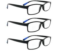 Fads & Fashions 3 x Pairs Ultra-Lite Bendable TR90 Material Reading Glasses 13 LENS STRENGTHS Available in 4 Colour Designs RG9