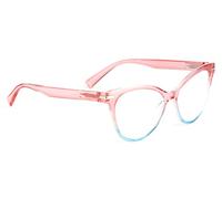 Fads & Fashions Cat Eye Stylish Retro Womans Reading Glasses Spring Hinges in 3 colours DX82 (Pink & Blue, 1.5, diopters)