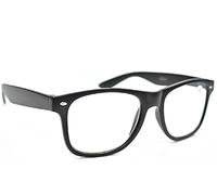 Fads & Fashions Classic Retro Oversized Style Mens Womans Geek Nerd Reading Glasses +0.5 up to +4.0 TN49 (Shiny Black, 4.00, multiplier_x)