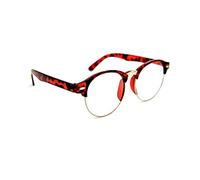 Fads & Fashions Classic Round Half Frame Browline Stylish Retro Reading Glasses in 3 Colours TN106 (Tortoise 1.5)