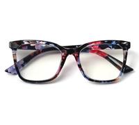 FADS & FASHIONS Colourful Retro Reading Glasses Anti Blue Light Filter Framed Mens Womans Spring Hinges Model 002 (Mixed Flower, 3.0, x)