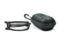 Fads & Fashions Featherweight TR90 Material Folding Bendable Black Reading Glasses Includes Case & Belt Clip RG51 (Black, 4.0)