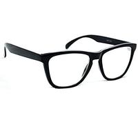 Fads & Fashions Geek Nerd Retro Large Framed Oversized Reading Glasses 9130 (Shiny Black, 4.0)