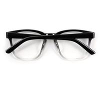 Fads & Fashions Oversized Retro Reading Glasses with Spring Hinges, Geek Nerd Style, Extra Large (Transparent & Black, 1.0, x)
