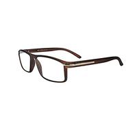 Fads & Fashions Retro Reading Glasses with Curved Concealed Metal Hinges Men's Woman's MT36 (Matt Brown, 2 x)