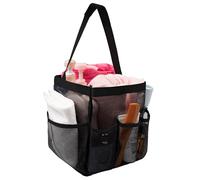 FADTOP Mesh Shower Caddy Bathroom Portable College Dorm Essentials for Girls Guys Shower Tote Beach Camp Travel Hanging Toiletry Bag Black