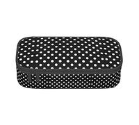 Faduni Black and White Polka Dots Large Capacity Pencil Case Pouch Holder Pen Case School Supplies Gift for Middle High School Students Girl Boy Adult Teen