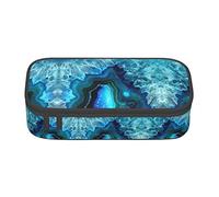 Faduni Bright Aqua Blue Large Capacity Pencil Case Pouch Holder Pen Case School Supplies Gift for Middle High School Students Girl Boy Adult Teen