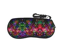 Faduni Colorful Rainbow Stars Lightweight Soft Sunglasses Case,Neoprene Zipper Glasses Pouch,Portable Eyeglasses Bag With Hook For Women Men