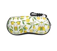Faduni Fresh Tropical Lemons Lightweight Soft Sunglasses Case,Neoprene Zipper Glasses Pouch,Portable Eyeglasses Bag With Hook For Women Men