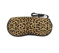 Faduni Leopard Animal Print Lightweight Soft Sunglasses Case,Neoprene Zipper Glasses Pouch,Portable Eyeglasses Bag With Hook For Women Men