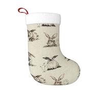 FADUNI Rabbit Background Christmas Stockings Xmas Fireplace Hanging Stockings Decoration Stockings For Christmas Decoration
