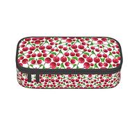 Faduni Red Cherries Large Capacity Pencil Case Pouch Holder Pen Case School Supplies Gift for Middle High School Students Girl Boy Adult Teen