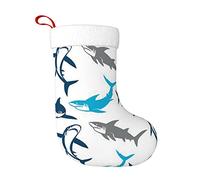 FADUNI Sharks Christmas Stockings Xmas Fireplace Hanging Stockings Decoration Stockings For Christmas Decoration