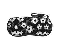 FADUNI Soccer Black Portable Zipper Eyeglasses Case, Sunglasses Case Box Protector For Men & Women Or Children