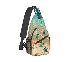 Faduni Turtle Starfish Waterproof Lightweight Sling Rucksack Bag For Sports And Outdoor For Women Man