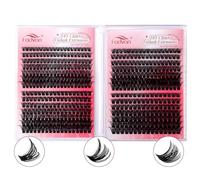 FADVAN Individual Eyelashes 60D+80D 80D+100D DIY Eye Lashes Fluffy Russian Eyelashes Extensions D Curl Strip Eye Lashes Clusters (8-16mm Mix)