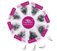FADVAN Premade Fans Eyelash Extension 500Pcs 10D 8-15mm 0.07mm C Curl Volume Russian Promade Fans Eyelash Extension(0.07C-10D-815MIX)