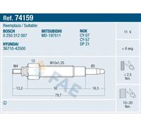 Glow plug 74159 FAE for MITSUBISHI PROTON HYUNDAI KIA